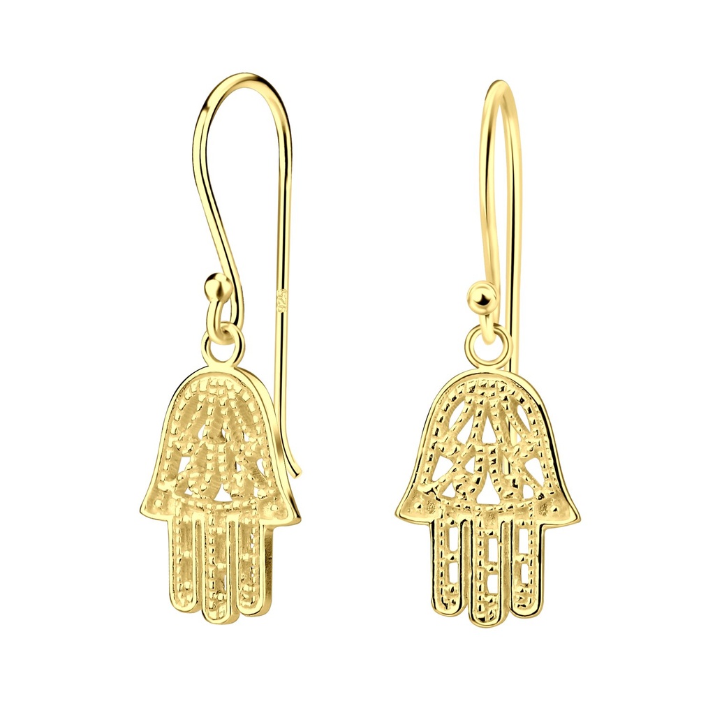 [10011010] Silver Hamsa Earrings