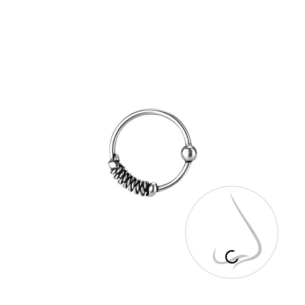 Anneau de nez en argent 10 mm