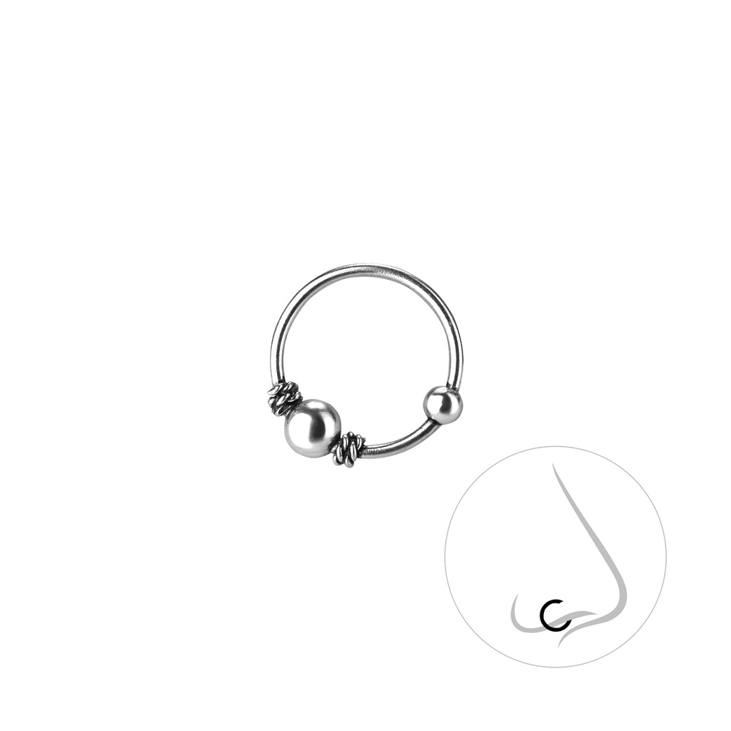 Anneau de nez en argent 10 mm