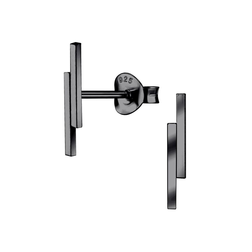 Puces d'oreilles barre double en argent