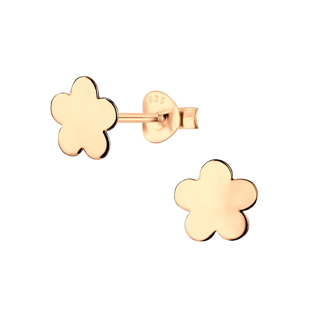 [10010961] Puces d'oreilles fleur en argent