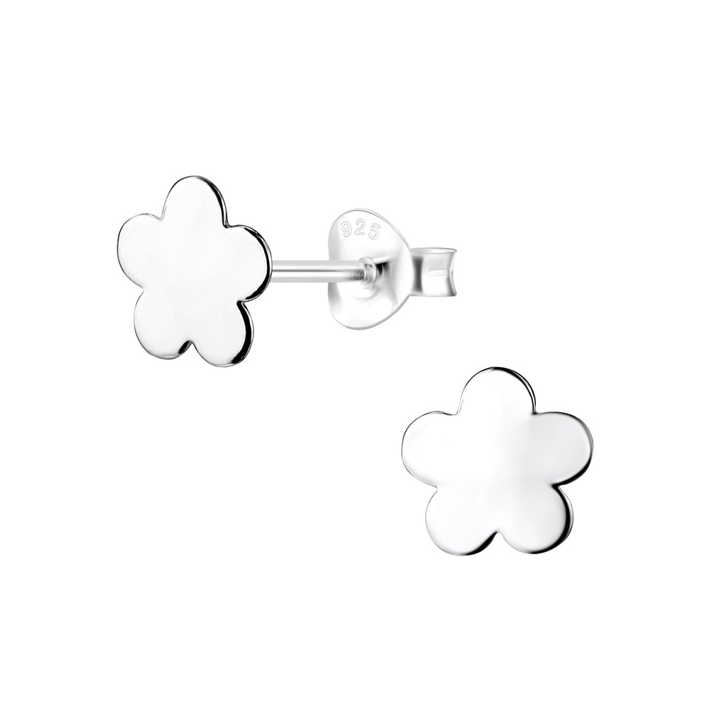 Silver Flower Stud Earrings