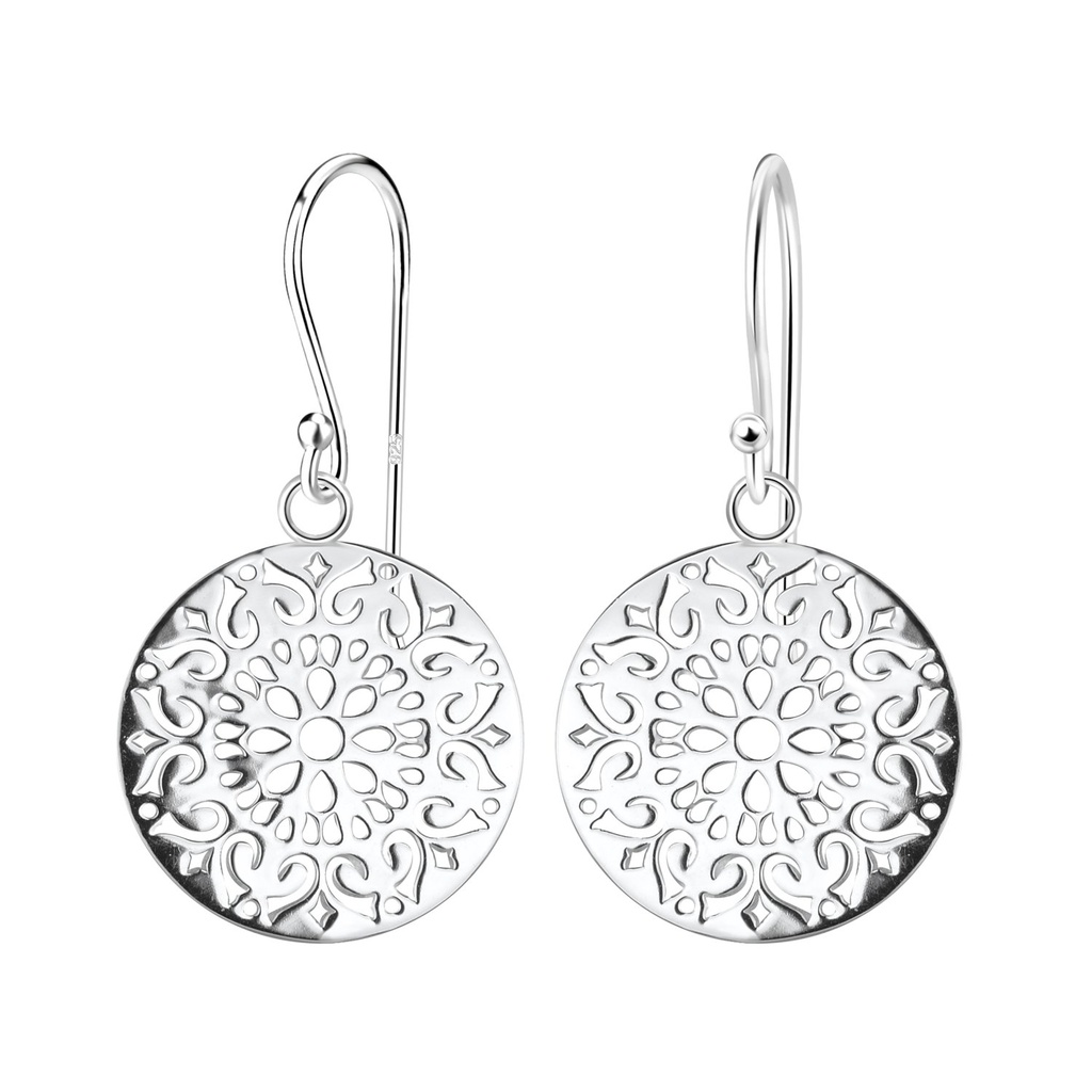 Boucles d'oreilles filigrane art ouvertes en argent