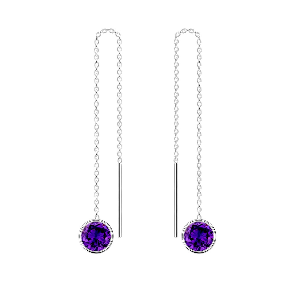 Boucles d'oreilles à enfiler en argent zircon rond 6 mm