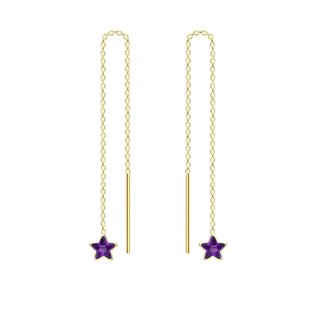 Boucles d'oreilles à enfiler en argent zircon étoile 4 mm