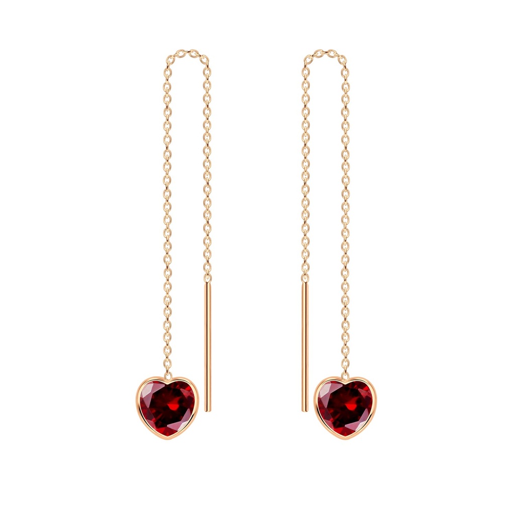 Boucles d'oreilles à enfiler en argent zircon cœur 6 mm