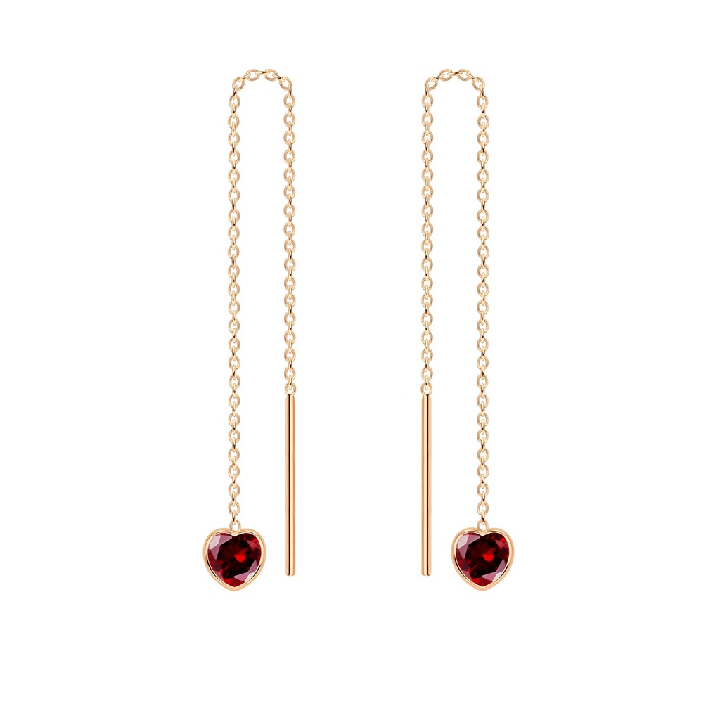 Boucles d'oreilles à enfiler en argent zircon cœur 4 mm