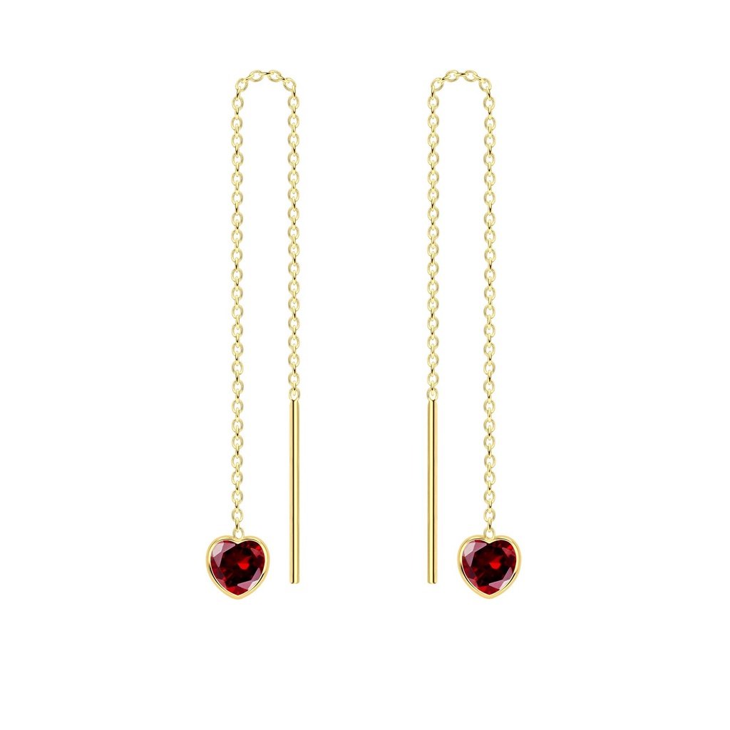 Boucles d'oreilles à enfiler en argent zircon cœur 4 mm