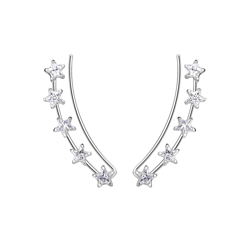 Grimpeurs d'oreille zircon cubique étoile en argent 3 mm