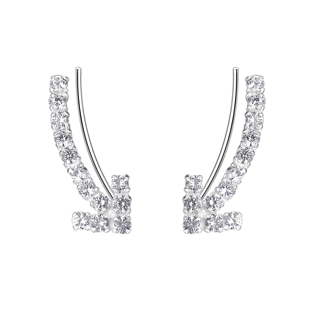 Grimpeurs d'oreille flèche en argent zircon