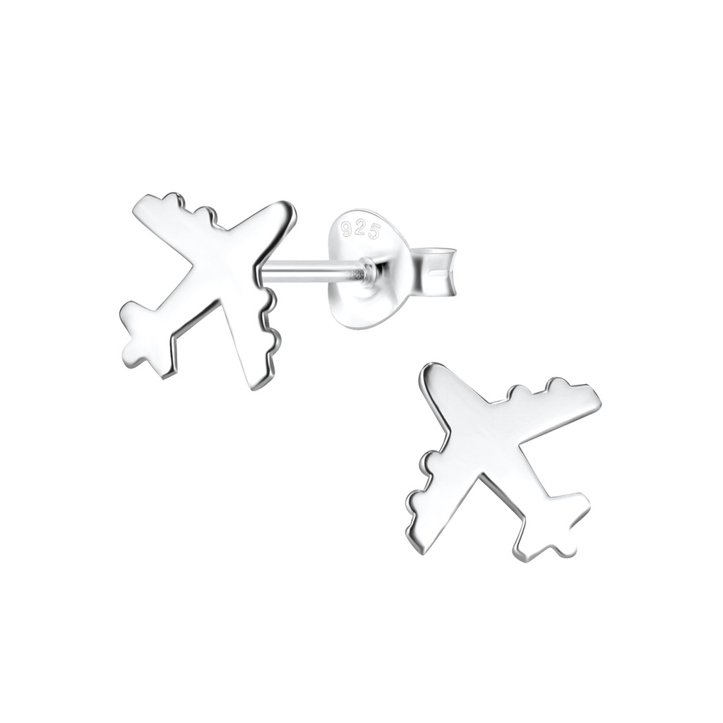 Puces d'oreilles avion en argent