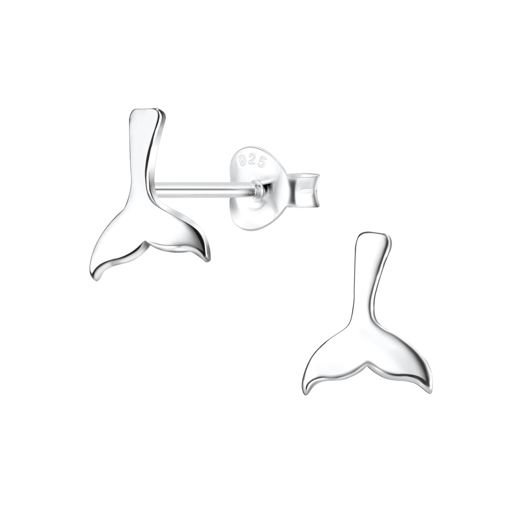 Puces d'oreilles queue de baleine en argent