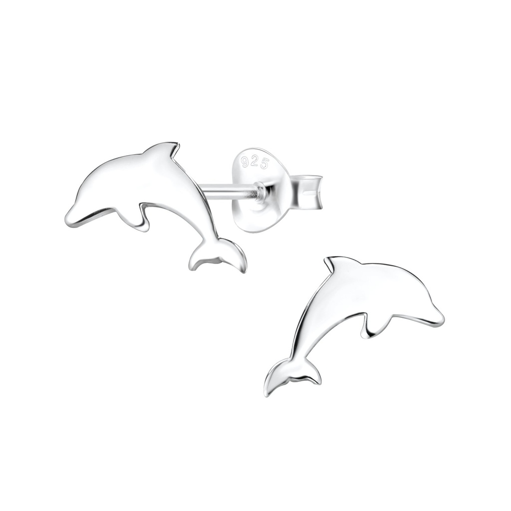 Puces d'oreilles dauphin en argent