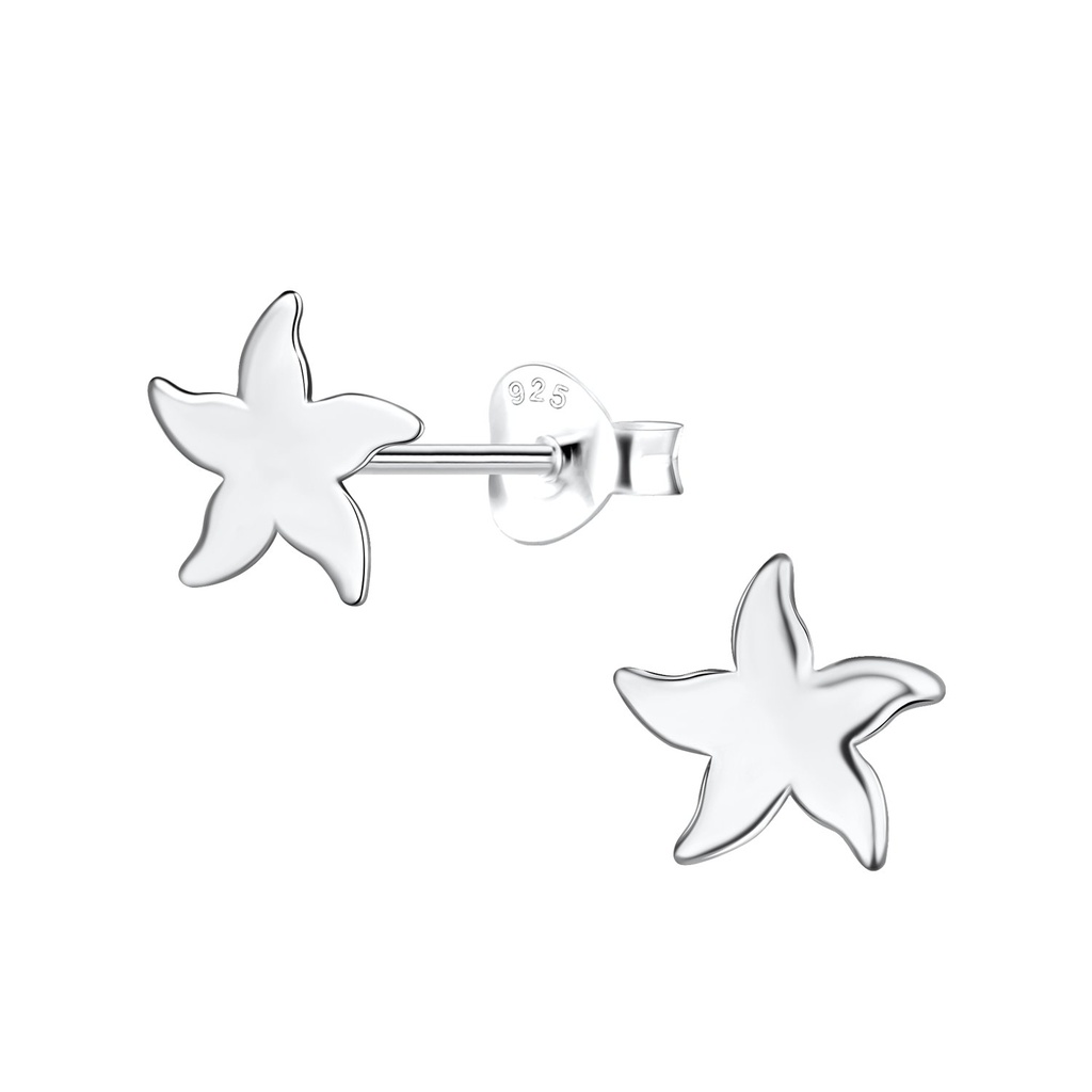 Silver Starfish Stud Earrings