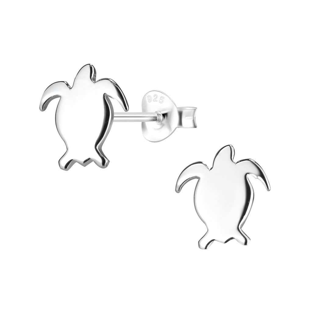 Silver Turtle Stud Earrings