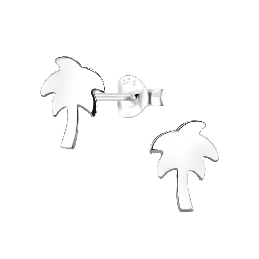 Puces d'oreilles palmier en argent