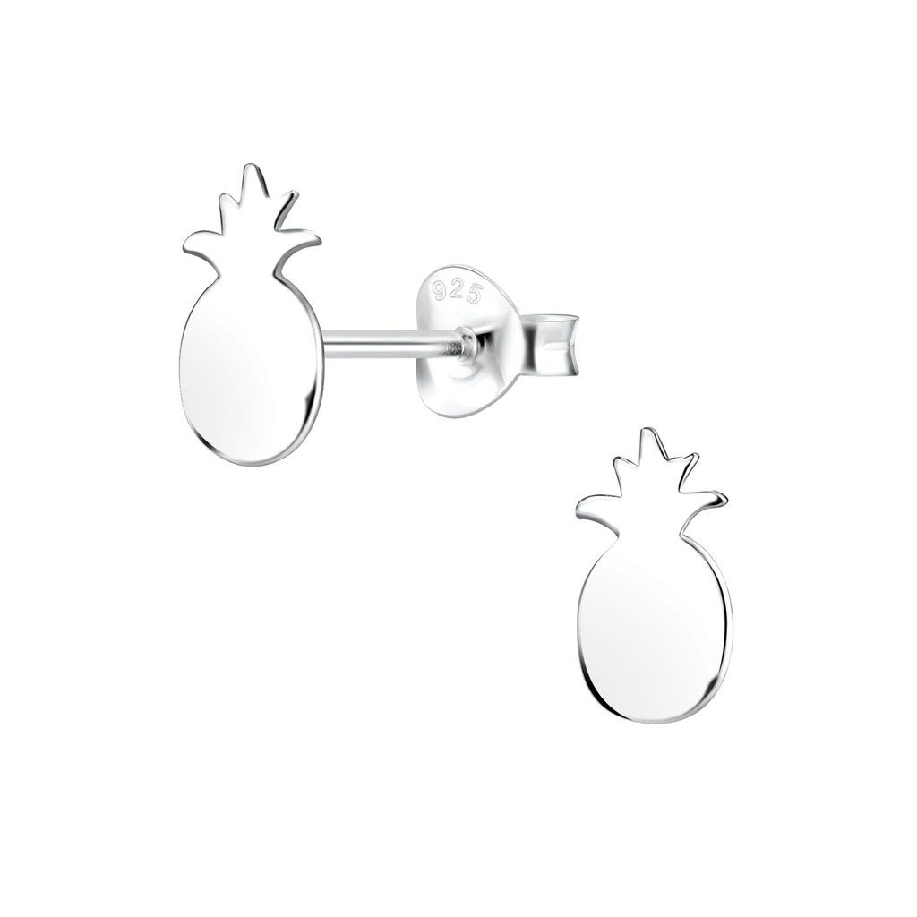 Silver Pineapple Stud Earrings