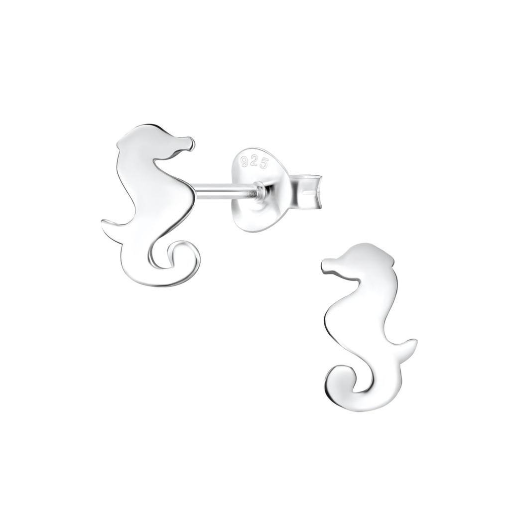 Silver Seahorse Stud Earrings