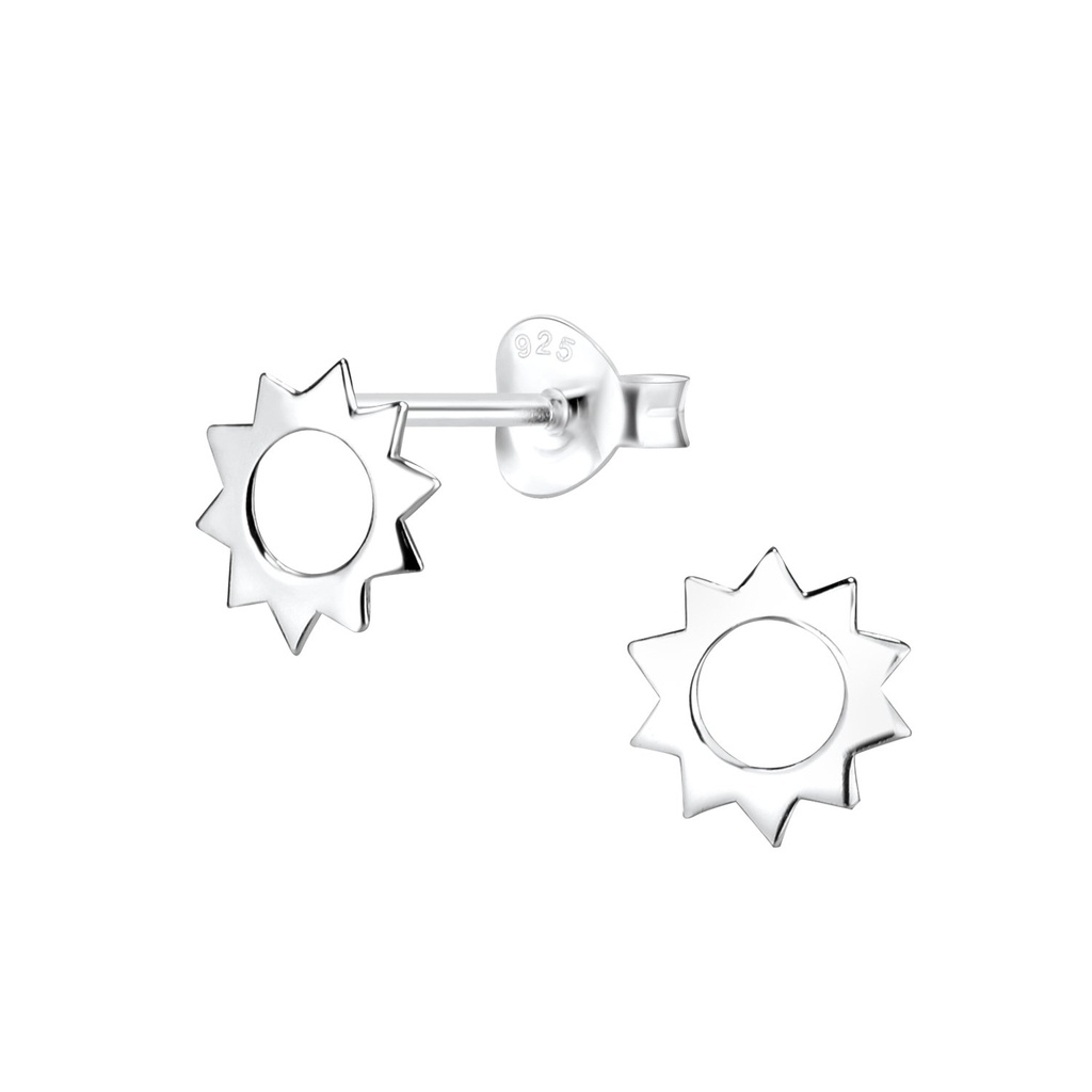 Puces d'oreilles soleil en argent