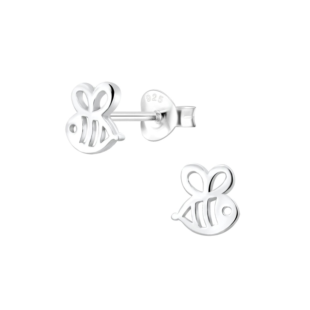 [10010842] Puces d'oreilles abeille en argent