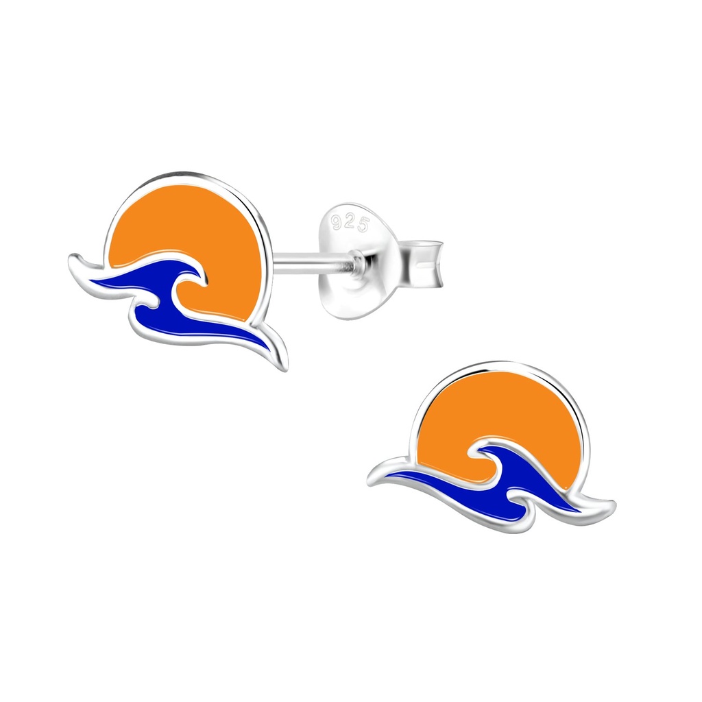 Silver Sun Stud Earrings