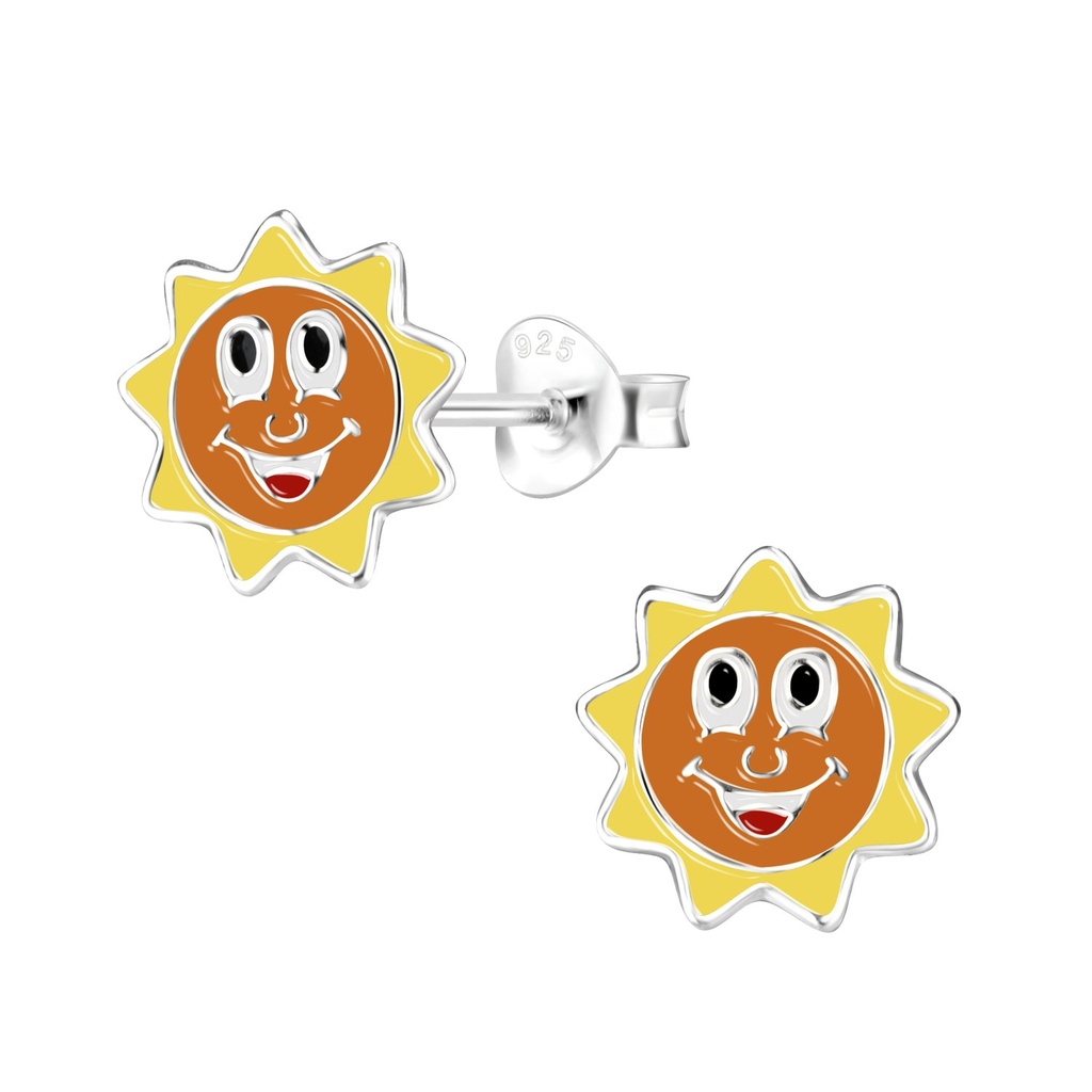 Silver Sun Stud Earrings