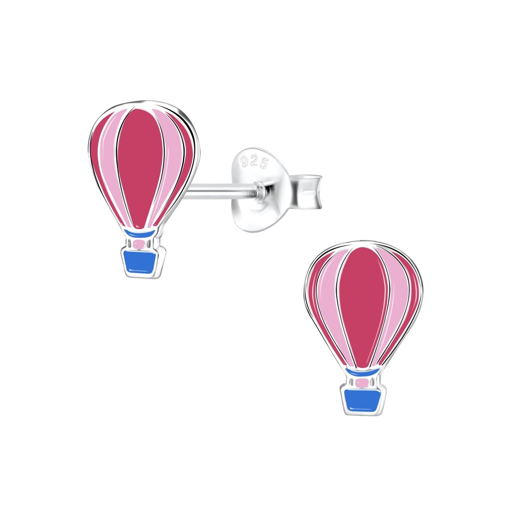 Puces d'oreilles montgolfière en argent