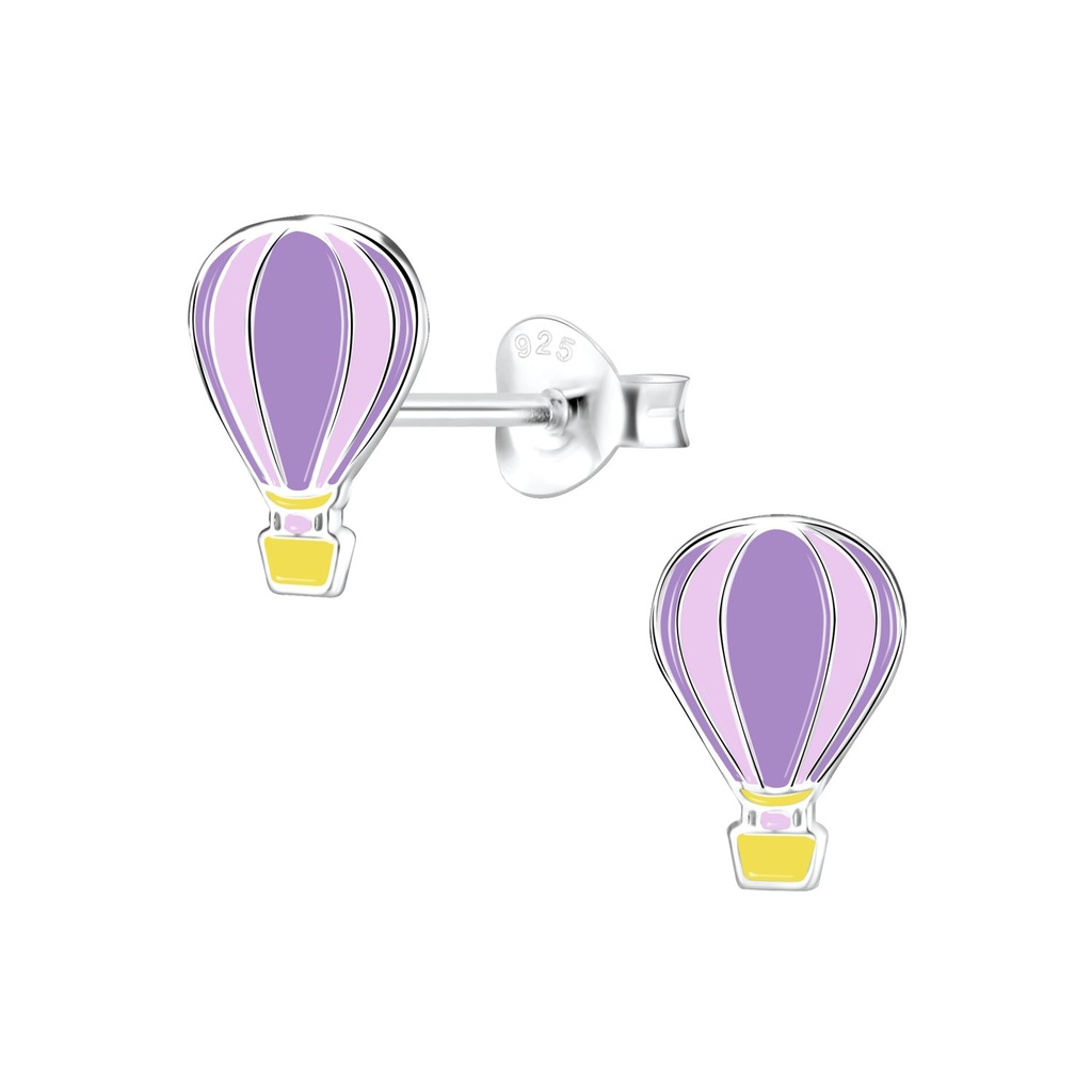 Puces d'oreilles montgolfière en argent