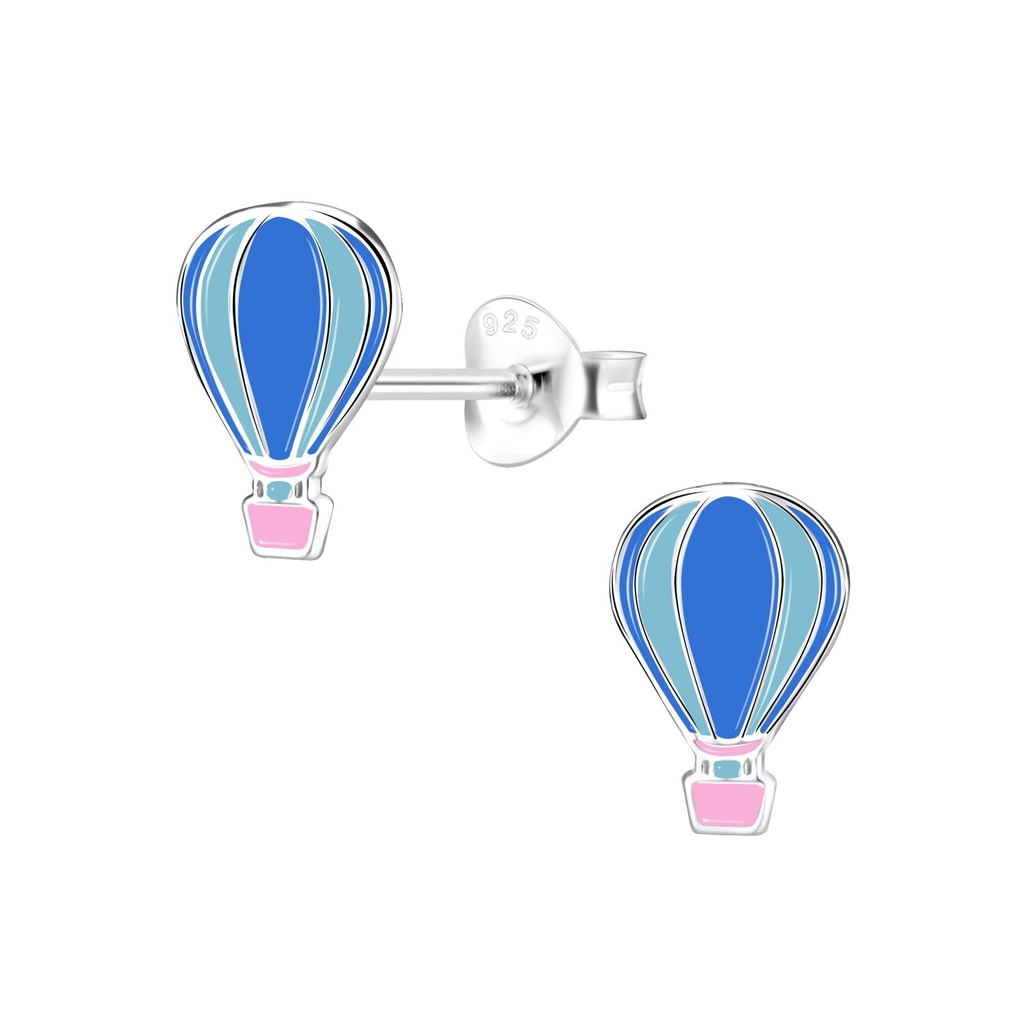Puces d'oreilles montgolfière en argent