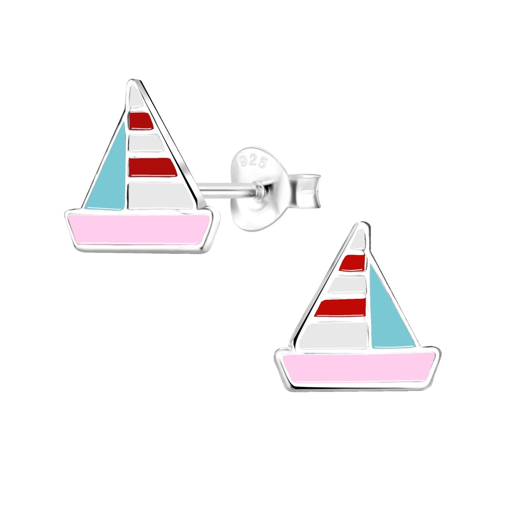 Puces d'oreilles voilier en argent