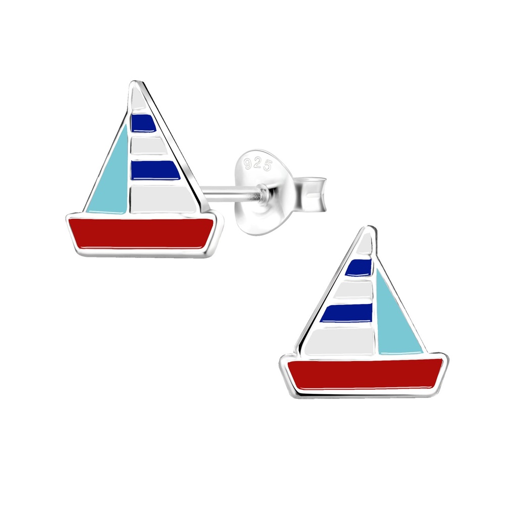 Puces d'oreilles voilier en argent