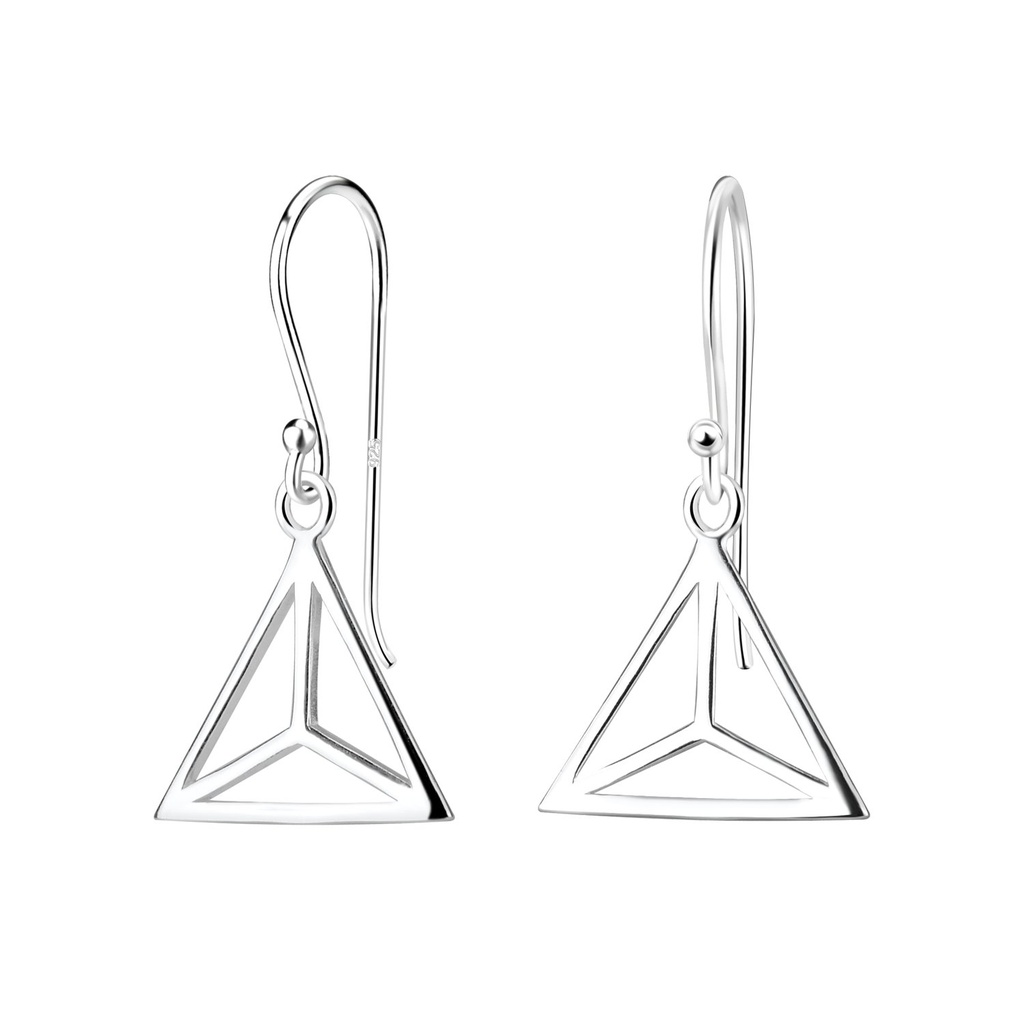 [10010672] Silver Triangle Earrings