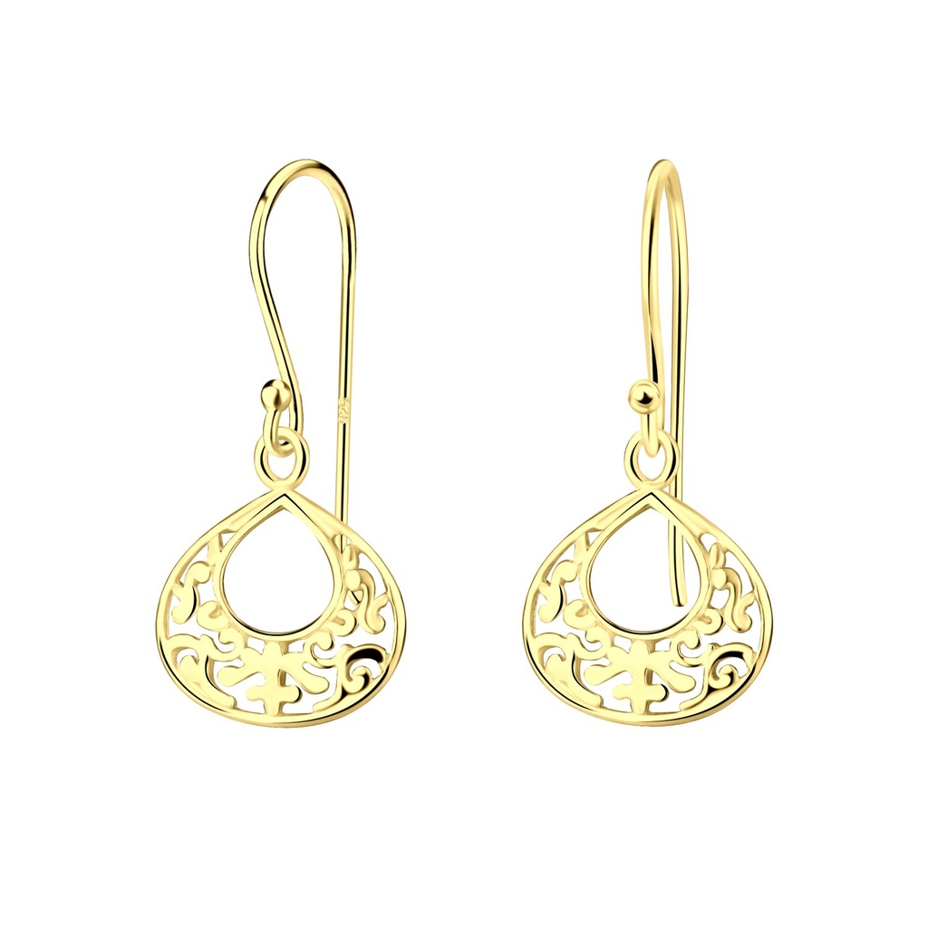 [10011009] Silver Open Art Filigree Earrings