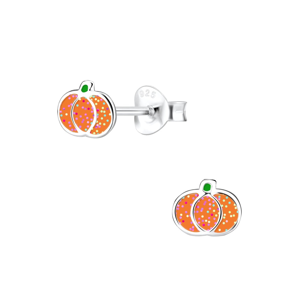 Puces d'oreilles citrouille en argent