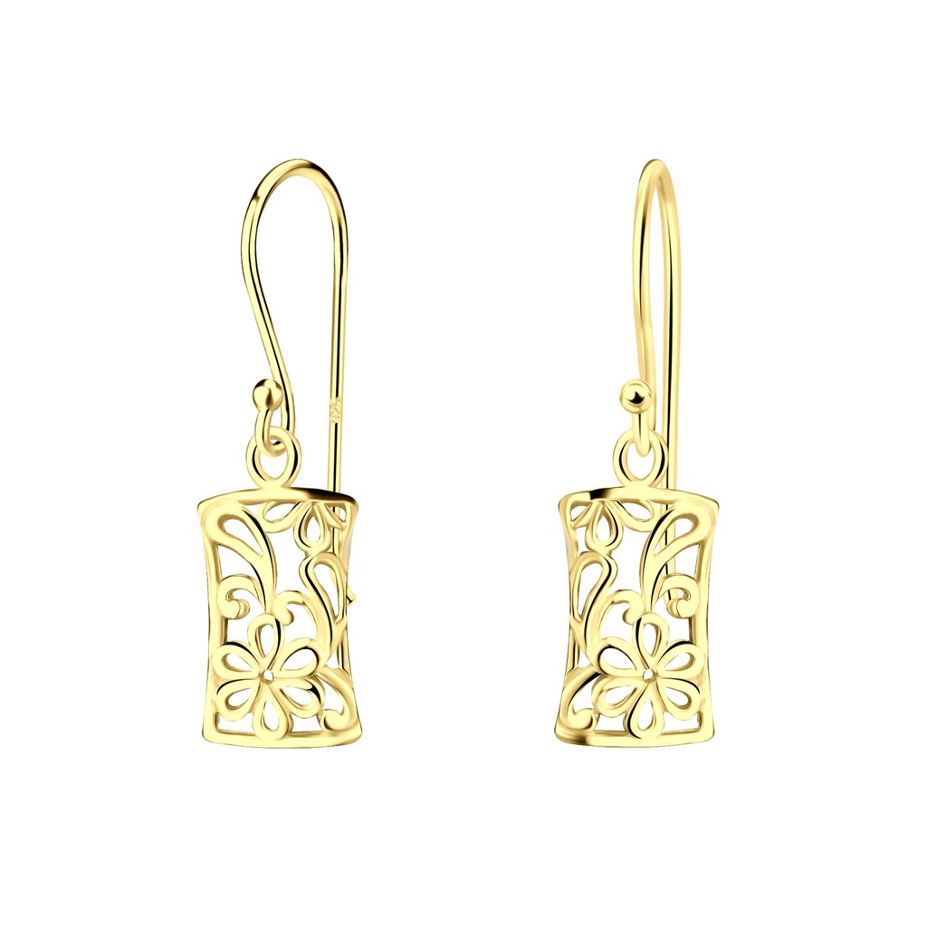 [10011012] Silver Flower Earrings