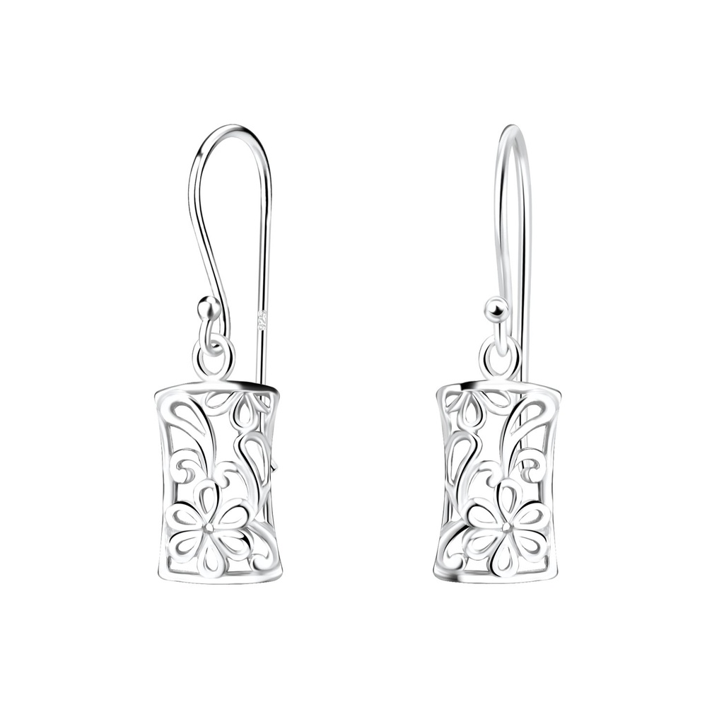 Boucles d'oreilles fleur en argent