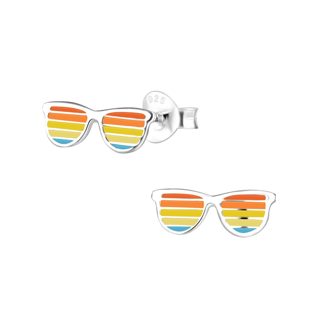 Puces d'oreilles lunettes de soleil en argent