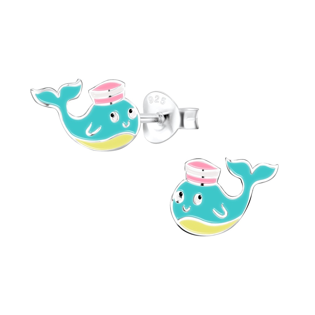 Puces d'oreilles baleine en argent