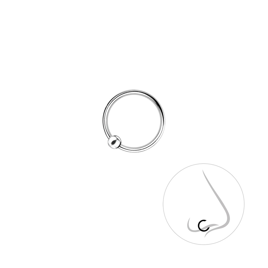Anneau de fermeture boule en argent 9 mm
