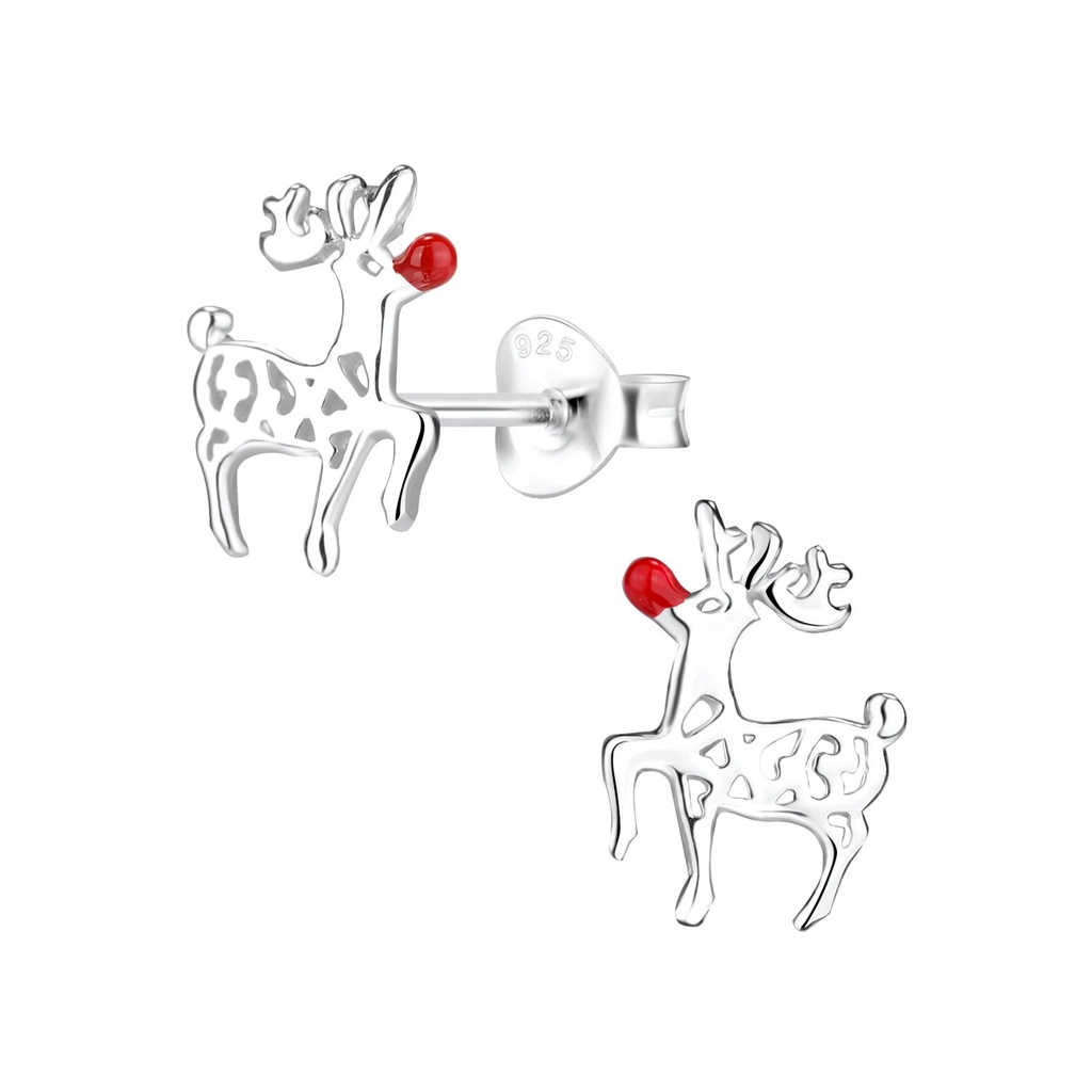 Puces d'oreilles renne en argent