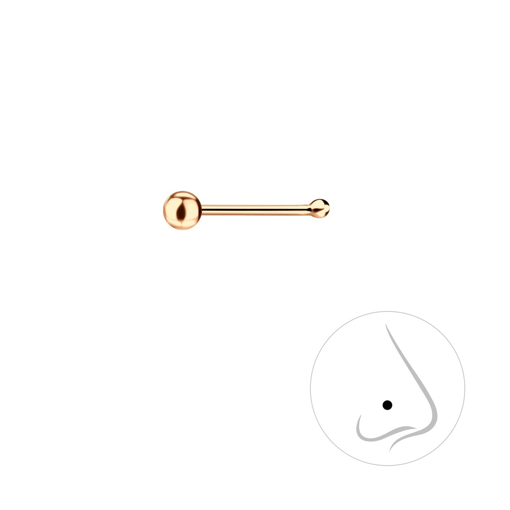 [10011443] 2mm Silver Ball Nose Stud With Ball