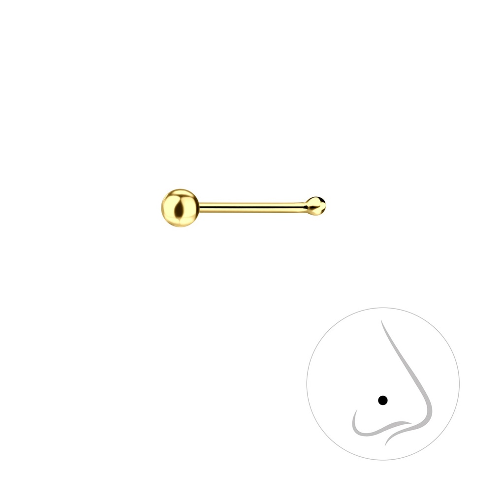 2mm Silver Ball Nose Stud With Ball