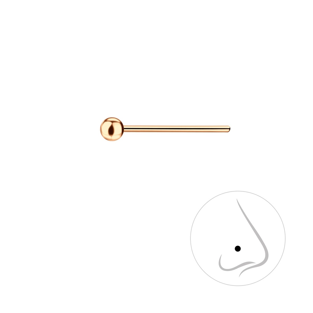 Clou de nez boule en argent 2 mm
