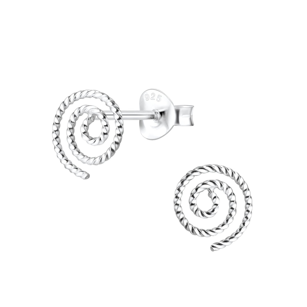 Silver Swirl Stud Earrings