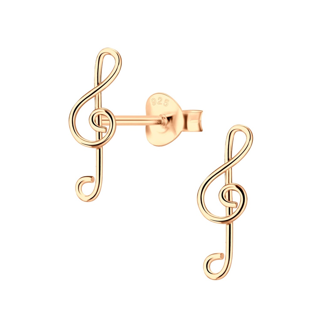 [10011041] Silver G-Clef Ear Studs
