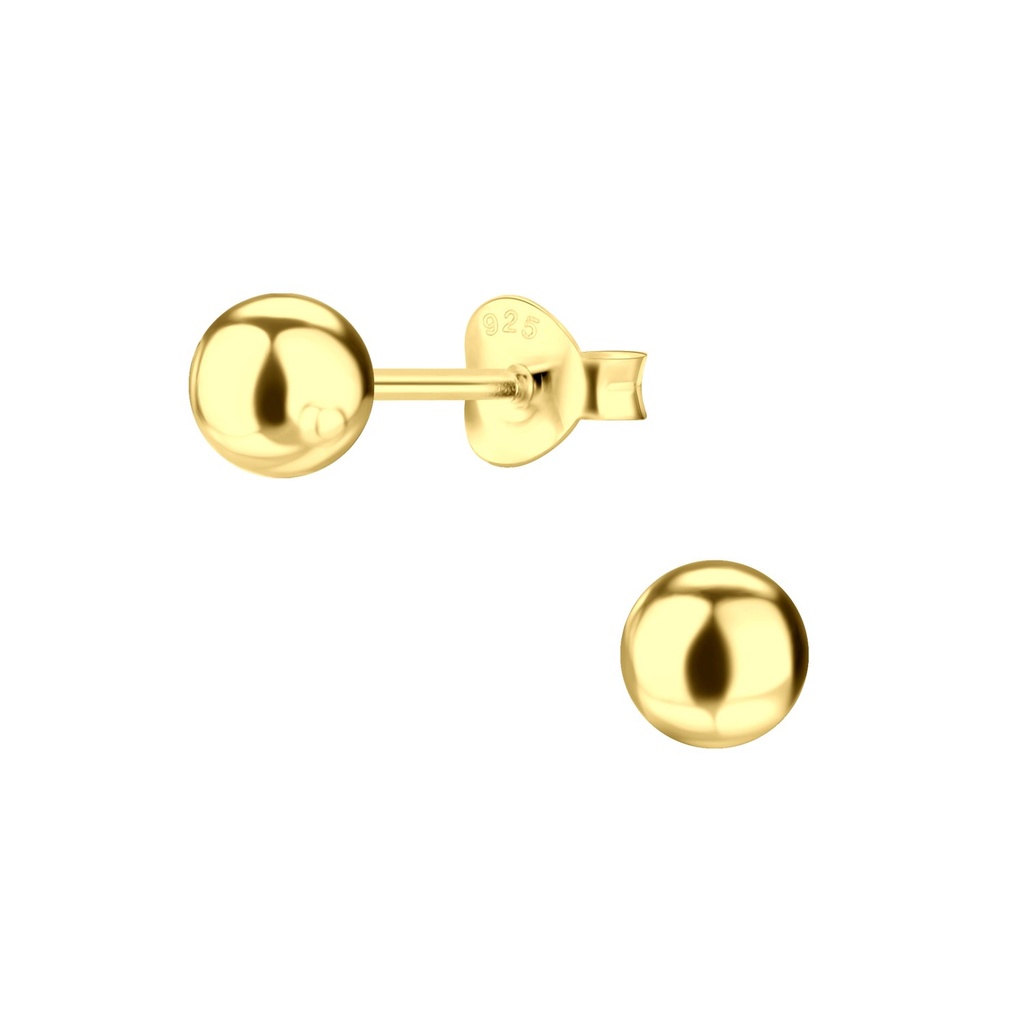 Puces d'oreilles boule en argent 5 mm