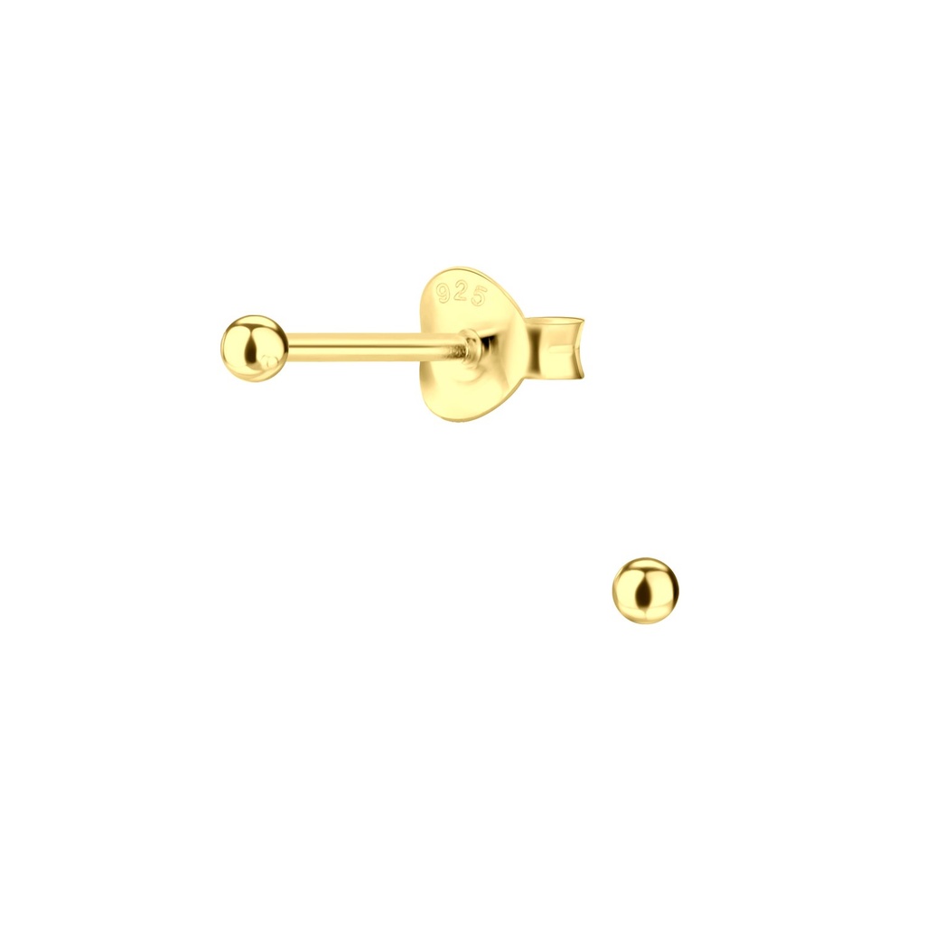 2mm Silver Ball Stud Earrings