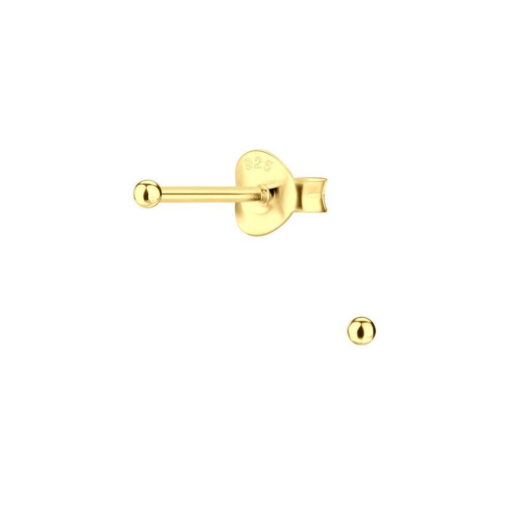 Puces d'oreilles boule en argent 1.5 mm
