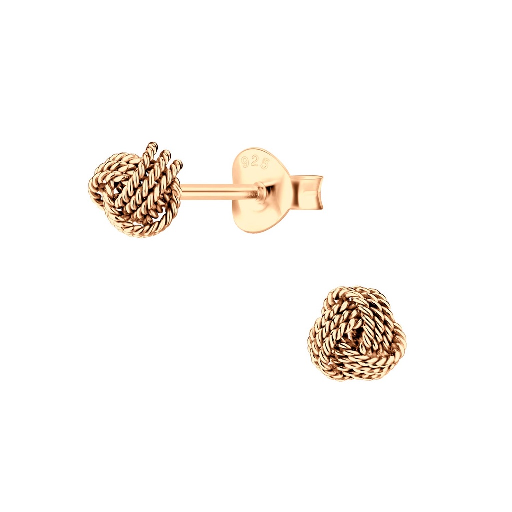 [10010722] Puces d'oreilles nœud en argent 5 mm