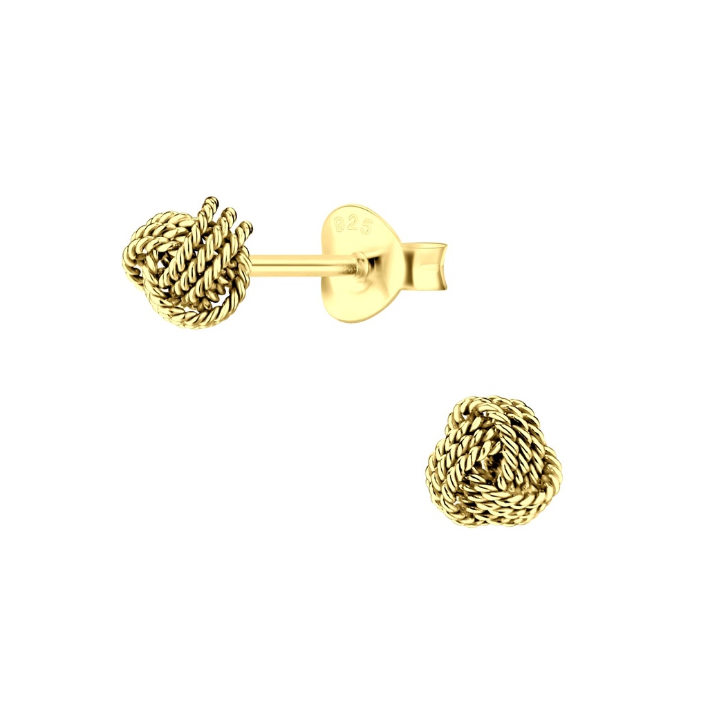 Puces d'oreilles nœud en argent 5 mm